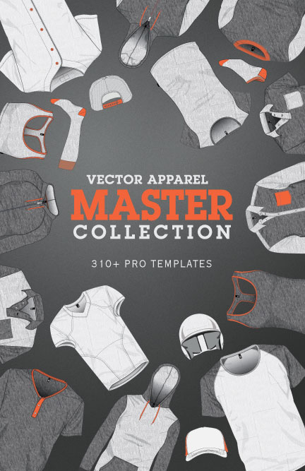 Vector Apparel Mockup Master Collection illustrator templates