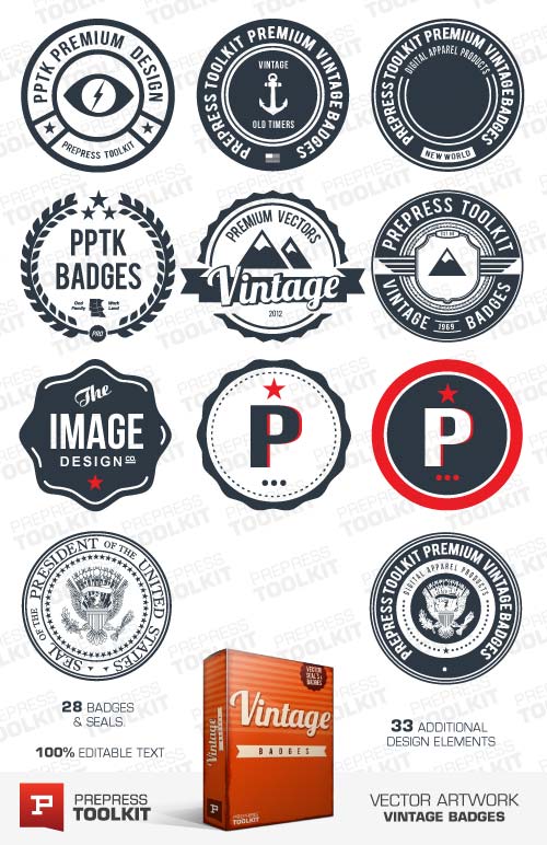 Vector - Seals and Vintage Badges | PrePress Toolkit