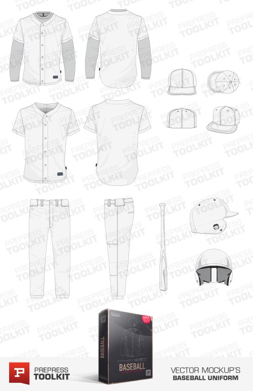 Vector baseball uniform mockup template collection