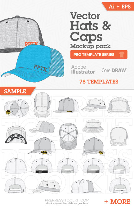 vector hat mockup templates snapback flat peak 01
