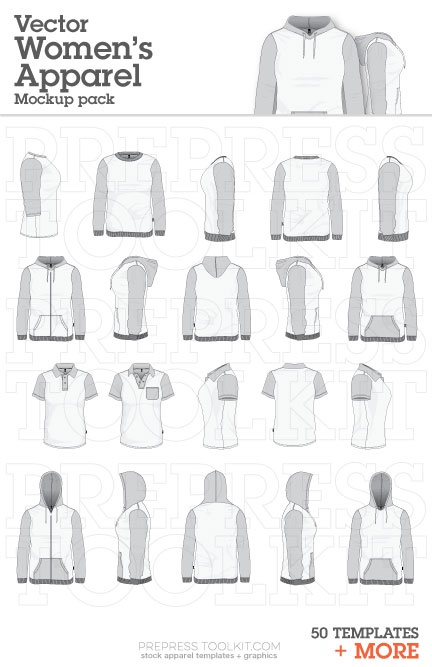 womens vector apparel mockup templates Illustrator Corel 003