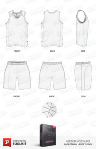Download Basketball Jersey and Basketball Uniform Vector mockup template pack