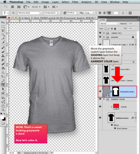 Download Add a Greymarle fabric to t-shirt design template 05 | Prepress Toolkit - Apparel Templates and ...