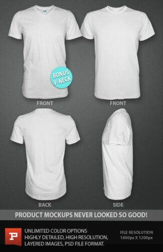 Ghosted T-Shirt Template (PSD) + Bonus V-Neck