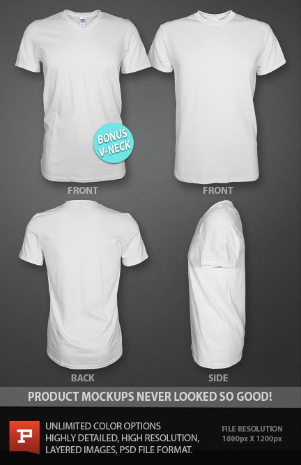 Ghosted T-Shirt template PSD photo-real mockup