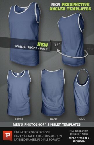 Mens ghosted Singlet mockup template photoshop file new