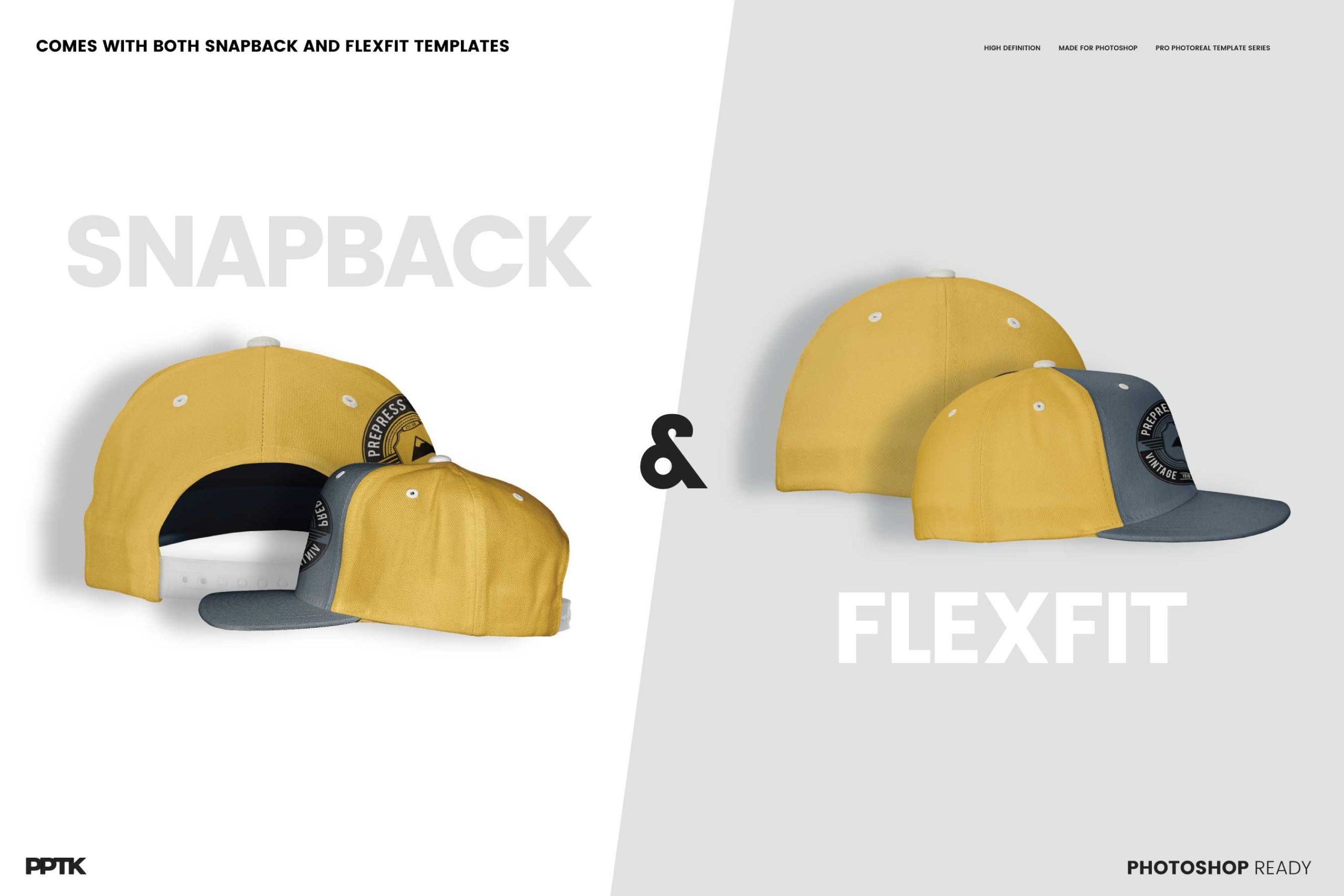 example of flat peak hat mockup