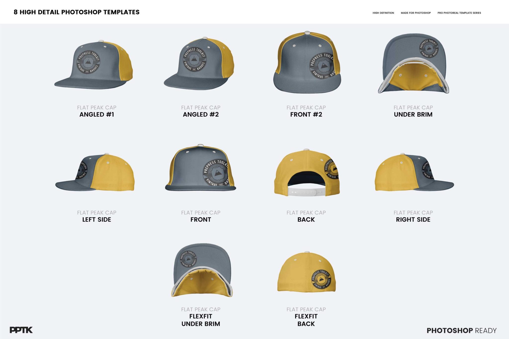 Flat Peak Hat Template (PSD) - PrePress Toolkit