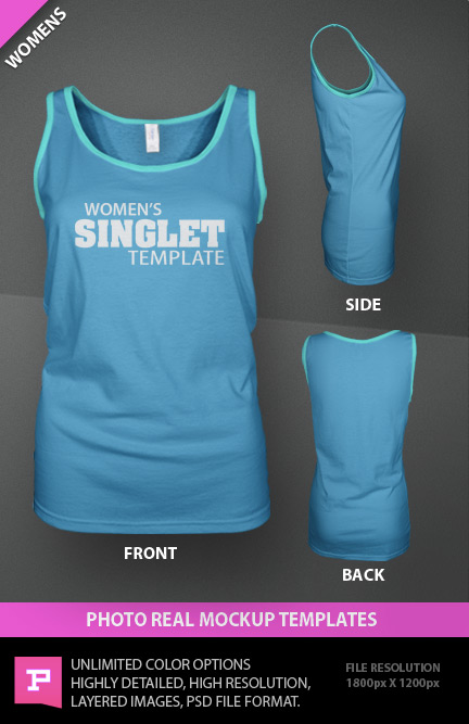 womens ghosted singlet templates photoshop psd download