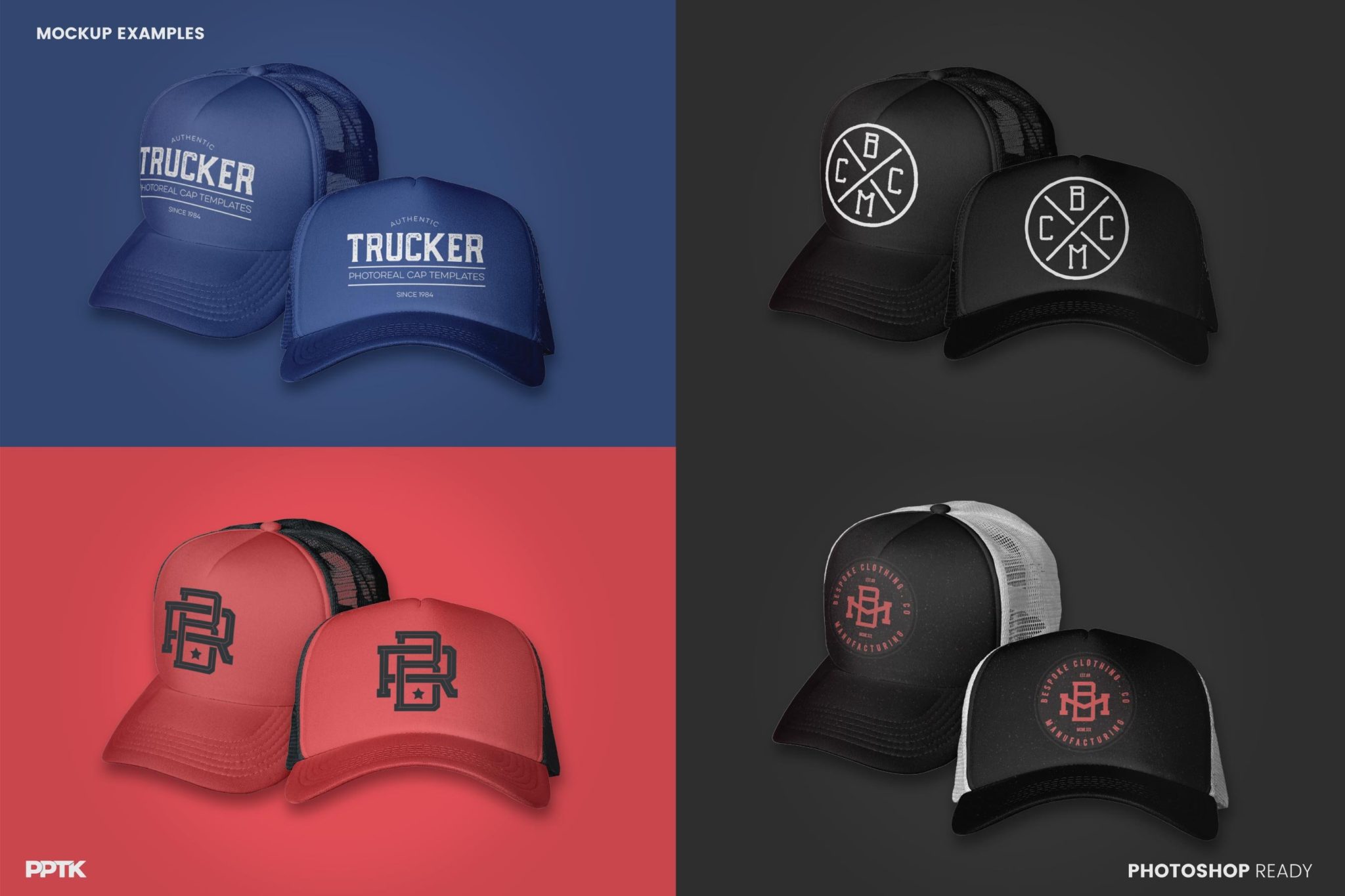 Trucker Hat Mockup - Foam Mesh (PSD) - PrePress Toolkit