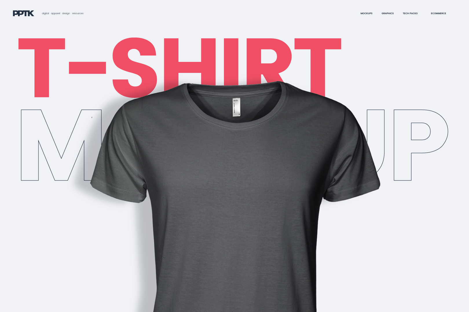 Front T-Shirt, PSD Clothing Mockup