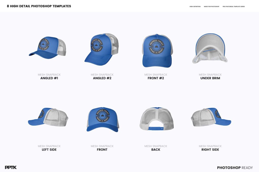 Trucker Hat Mockup - Foam Mesh (PSD) - PrePress Toolkit