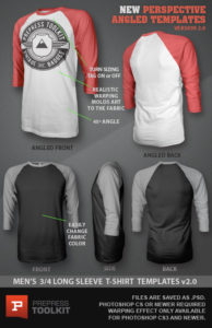 Ghosted - 3/4 Long Sleeve Raglan T-Shirt Template (PSD)