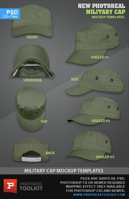 Military Cap hat style mockup template