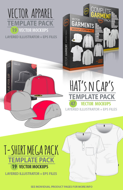 Apparel design Studio vector t-shirt template pack