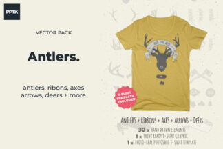 antlers and deer vector art pack