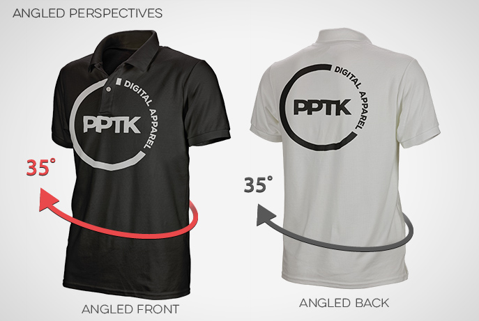 Angled Polo Shirt Template PSD