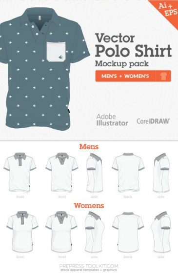 vector polo shirt mockup templates mens womens 02