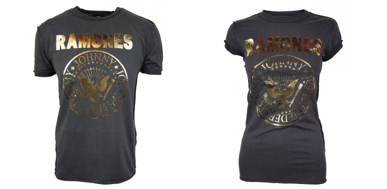 Amplified vintage ramones gold foil t-shirt