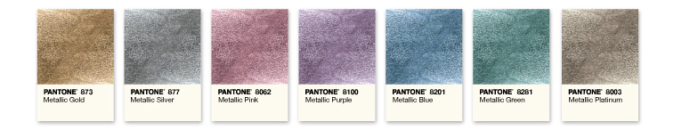 Pantone Metallic Inks samples