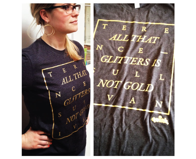 Quirk gold foil t-shirt design