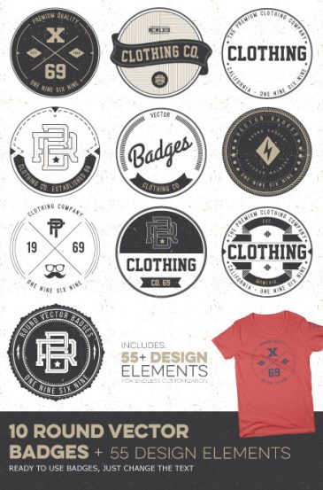 Round Badge Designs - Vector Pack - PrePress Toolkit