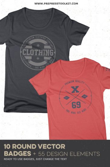 Round Badge Designs - Vector Pack - PrePress Toolkit