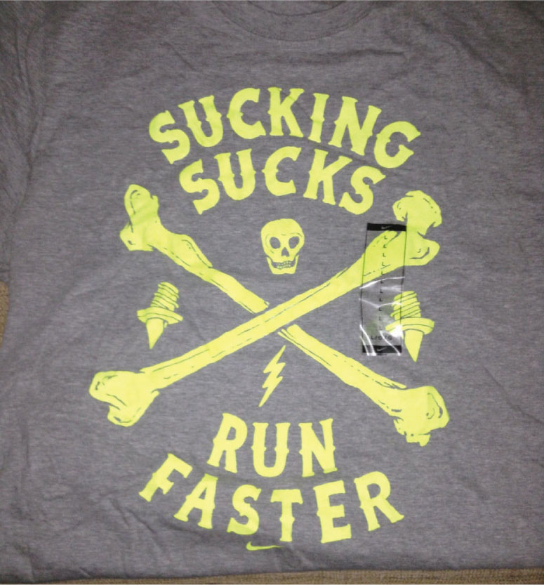 nike running tee fluorescent print example