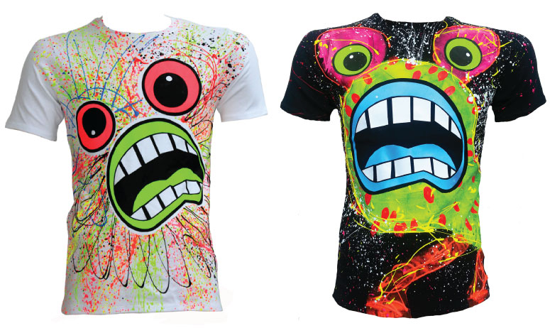 Scream Tees neon screenprint effect