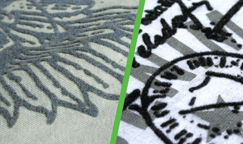 Close Up Of Screen Printing On Shirts And Textiles Stock Photo