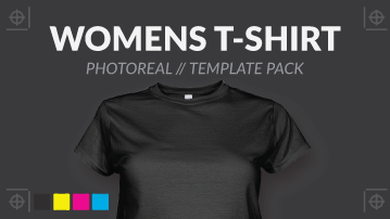 womens photo real t-shirt template psd V2