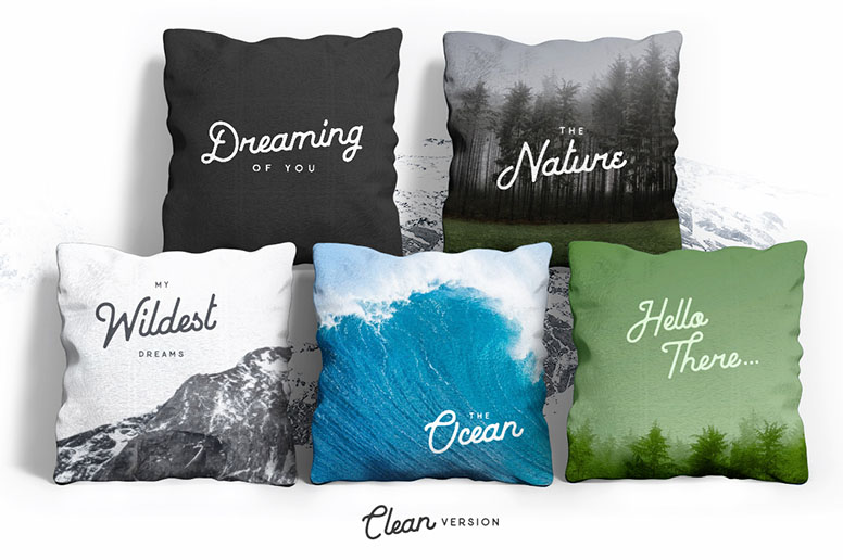 05 02 Baheula vintage font download example pillow