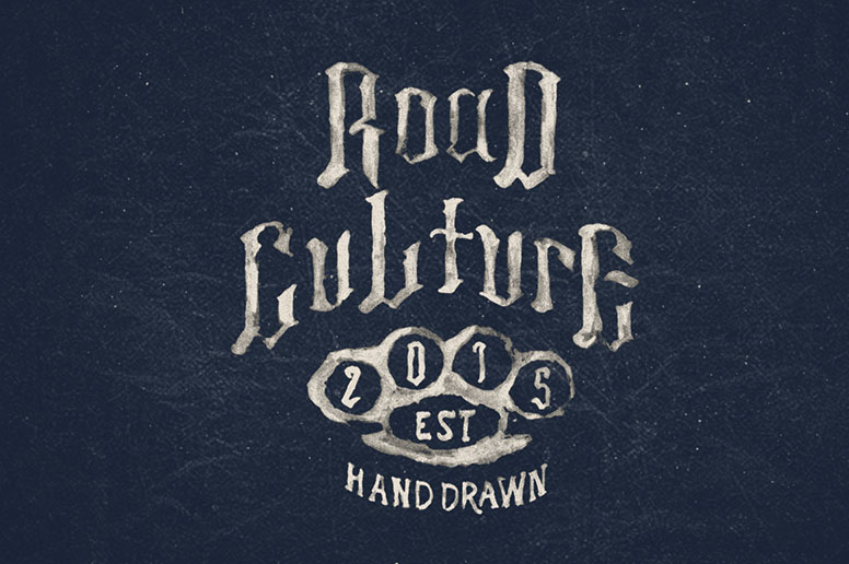 Road culture font handmade texture download