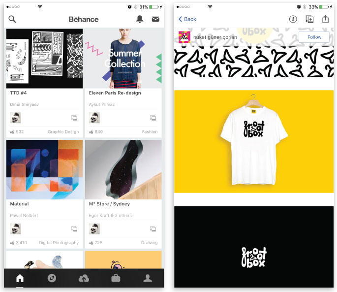 best iOS apps for designers ecommerce behance