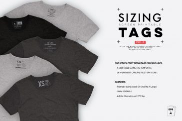Screen Print Clothing Sizing Tag Templates | PrePress Toolkit