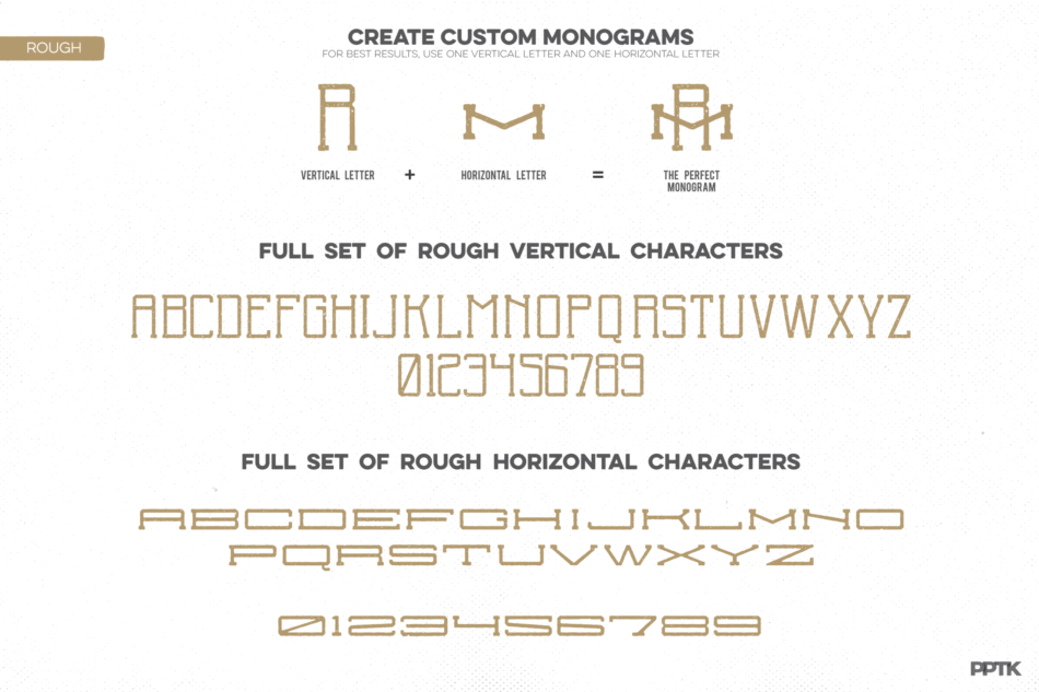 Monogram Creator Pack 02 how to create rough letters