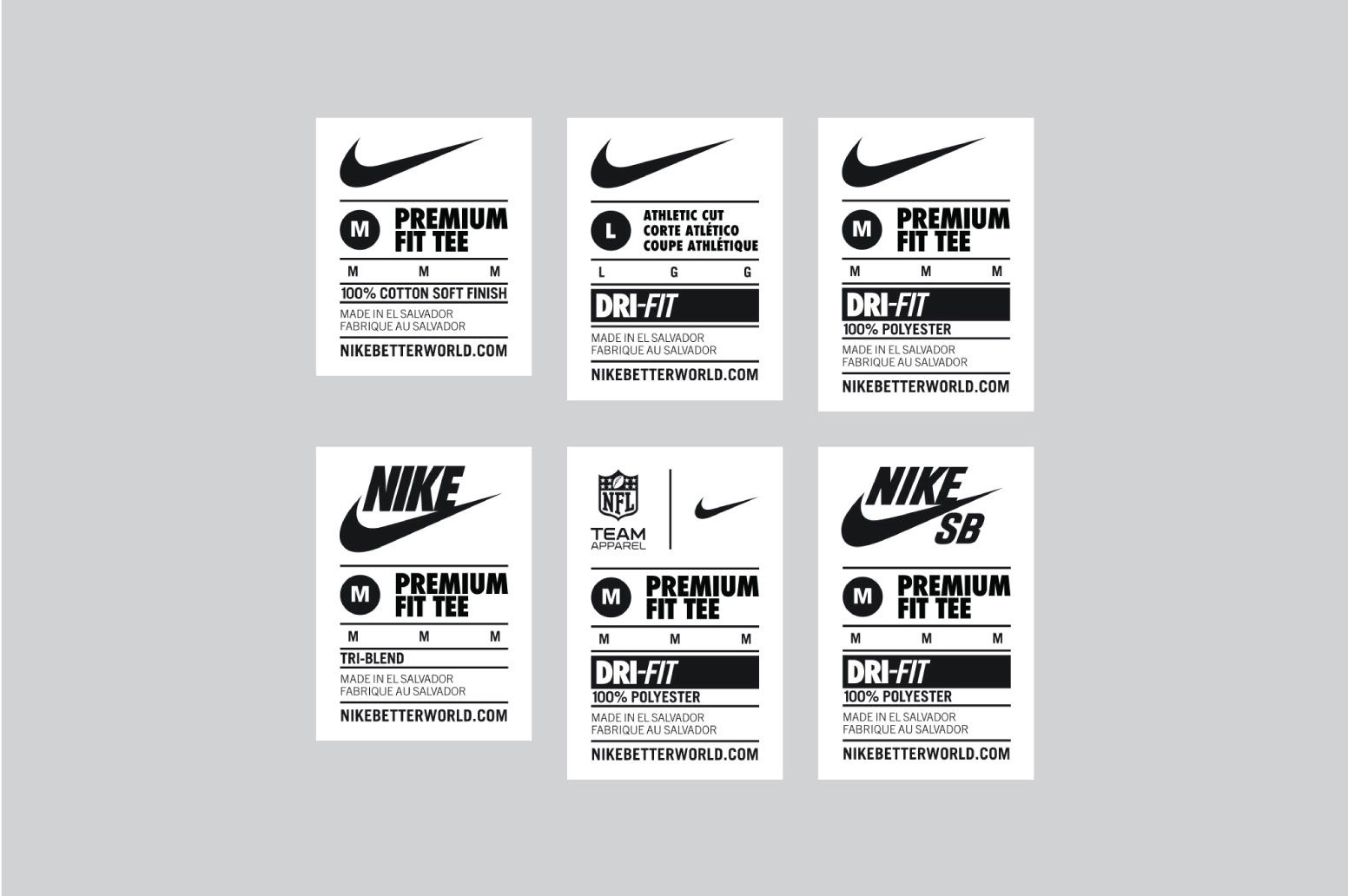 001 nike internal size tag t-shirt apparel design