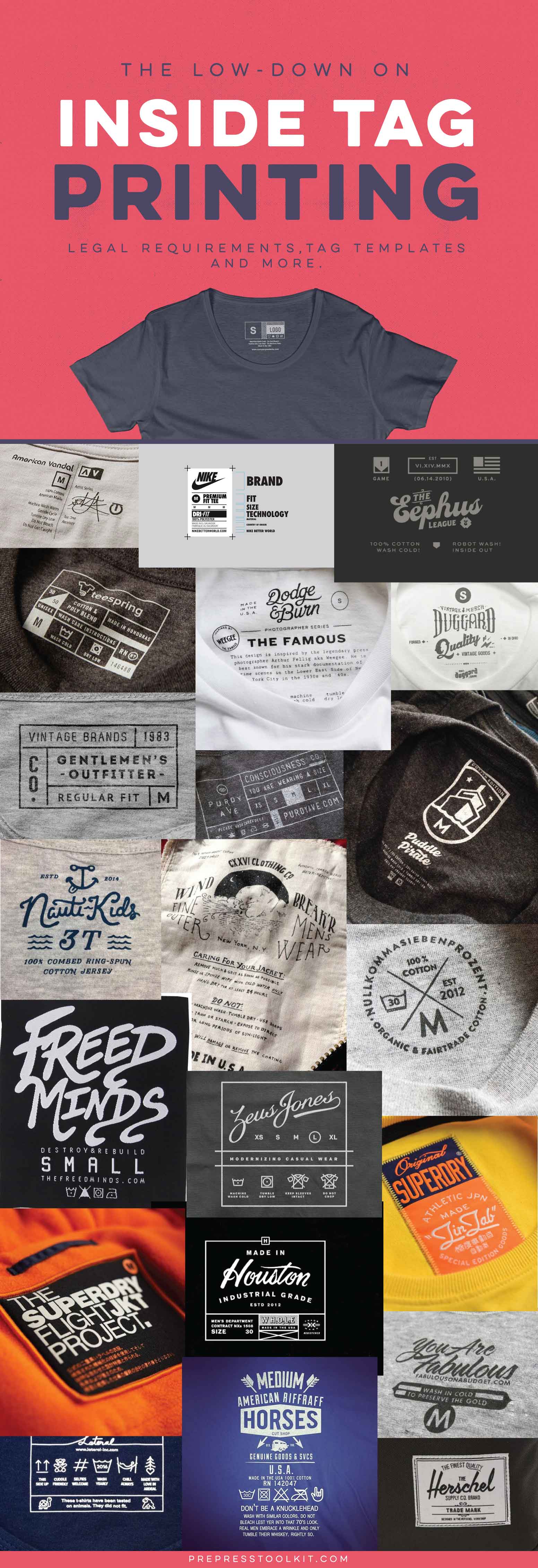 Downloadable Printed Shirt Tag Design Templates, Real Thread