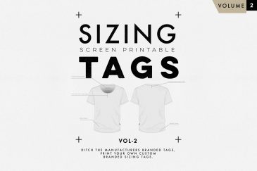 clothing t-shirt sizing tag templates VOL2