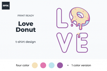 love donut print ready t-shirt design